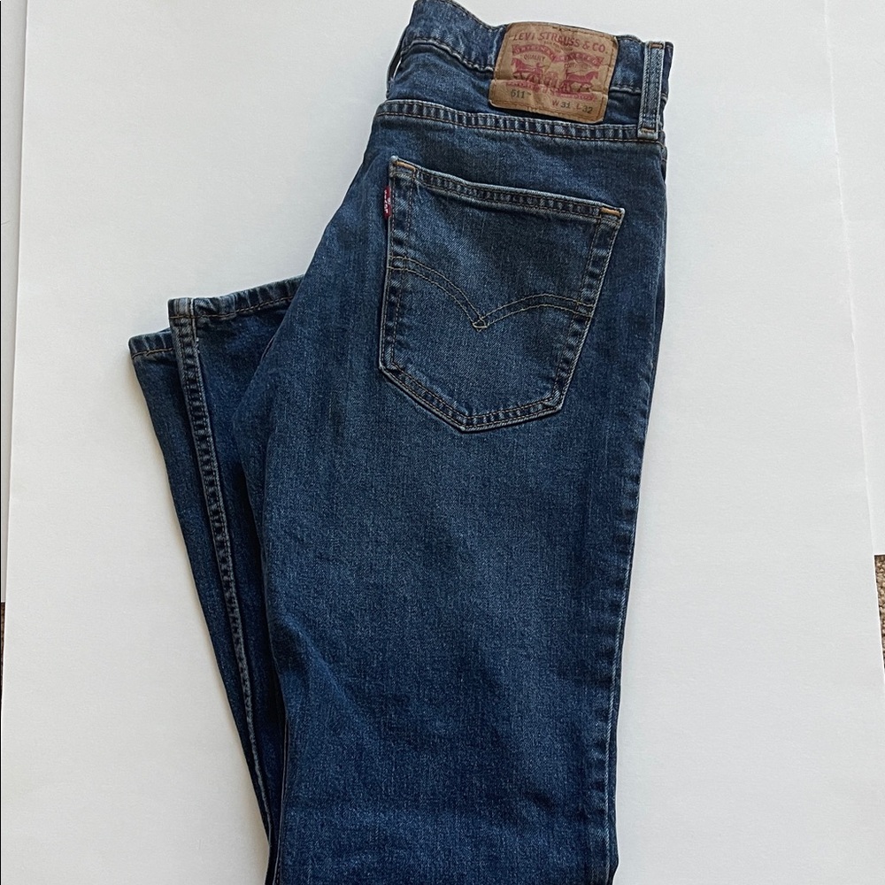 Levi's Men's Dark Blue Slim Fit Jeans - Size 31 x 32